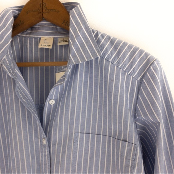 a.moon • Oversized Striped Tunic Shirt - Picture 2 of 13